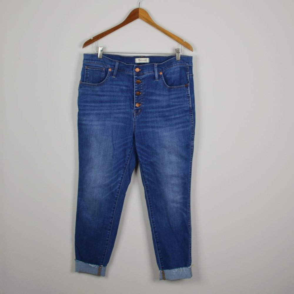 Madewell 10" High Rise Skinny Crop Button-Front - Picture 2 of 8